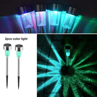 2 τεμάχια/Σετ ηλιακός λαμπτήρας Φωτισμός εξωτερικού χώρου κήπου Οριζόντιος Αδιάβροχος ηλιακός λαμπτήρας γκαζόν για διακόσμηση αυλής στο αίθριο του σπιτιού