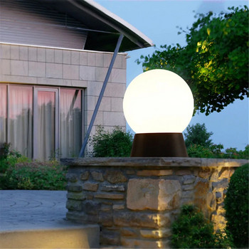Външен стълб лампа черен глобус сенник палубни светлини анти UV ограда стълб светлина за двор веранда док външно фенерно осветление