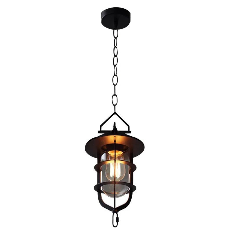 Loft americký vidiecky retro reštauračný luster kreatívna osobnosť chodba ulička svetlo dok železná klietka závesné svetlo