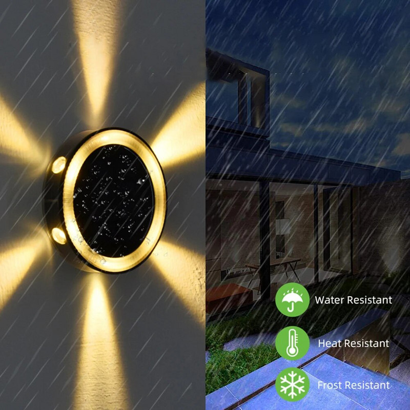 4 tk päikeseenergia maapealsed valgustid 6 LED-i veekindlad päikeseenergia aiavalgustid eredad maapealsed tuled maastikuvalgustid teeraja hoovi teki jaoks