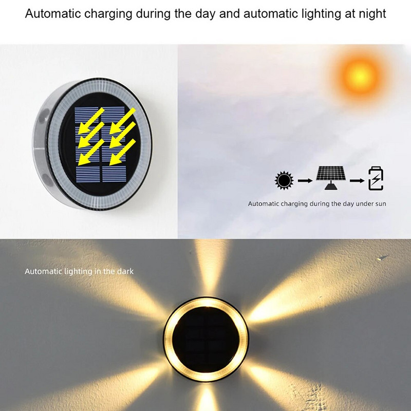 4 tk päikeseenergia maapealsed valgustid 6 LED-i veekindlad päikeseenergia aiavalgustid eredad maapealsed tuled maastikuvalgustid teeraja hoovi teki jaoks