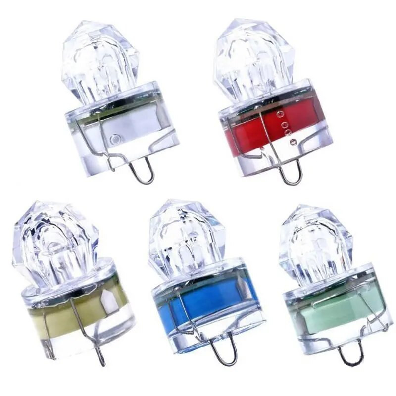 1Pc Mini Fishing Lure Light LED Deep Drop Υποβρύχια αδιάβροχη λάμπα δολώματος διαμαντιού Πολύχρωμα φώτα για την προσέλκυση ψαριών
