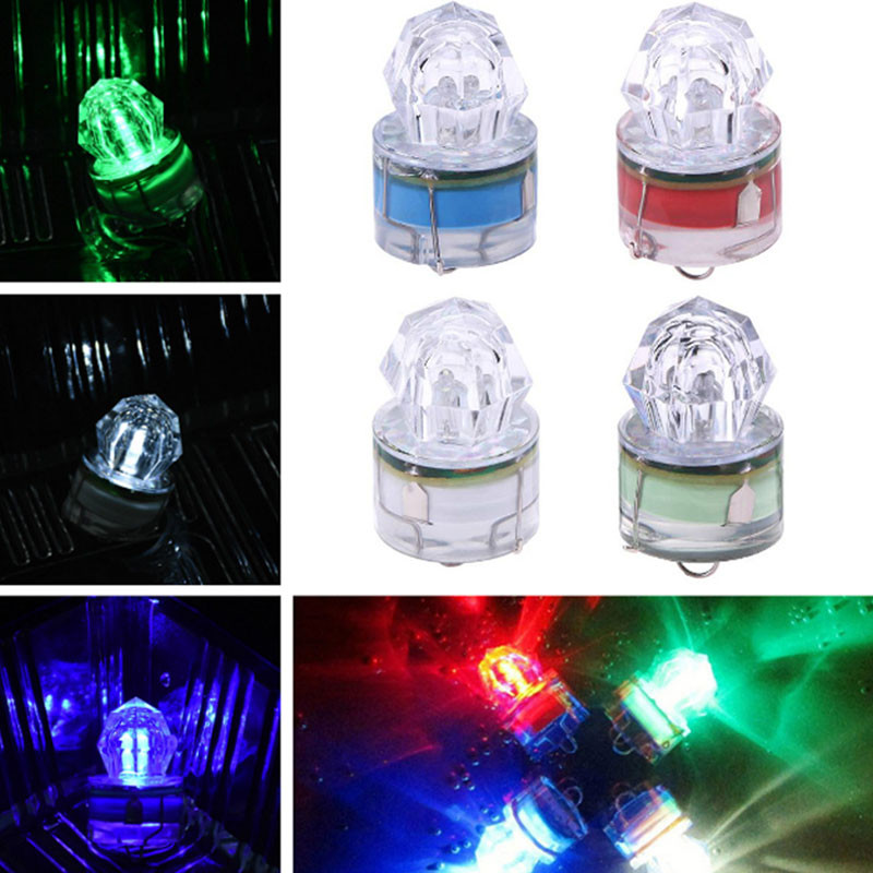 1Pc Mini Fishing Lure Light LED Deep Drop Υποβρύχια αδιάβροχη λάμπα δολώματος διαμαντιού Πολύχρωμα φώτα για την προσέλκυση ψαριών
