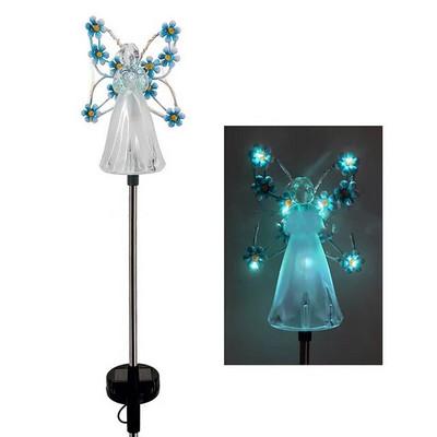 Lumini solare de grădină cu înger în aer liber 7 LED-uri Lumini de teren pentru gazon Lumină impermeabilă pentru peisaj Decorare coridor de grădină Lumină de noapte