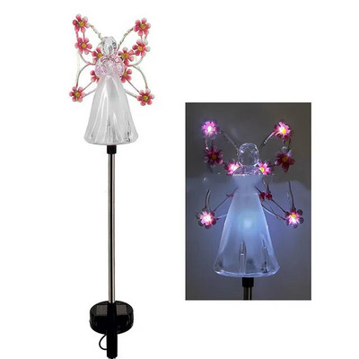 Lumini solare de grădină cu înger în aer liber 7 LED-uri Lumini de teren pentru gazon Lumină impermeabilă pentru peisaj Decorare coridor de grădină Lumină de noapte