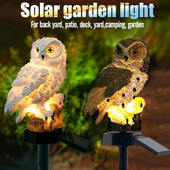 Lumină solară de grădină Decor exterior Bufniță din rășină Lumină LED solară cu țăruș Animal Lumină impermeabilă pentru decorarea gardului cu flori
