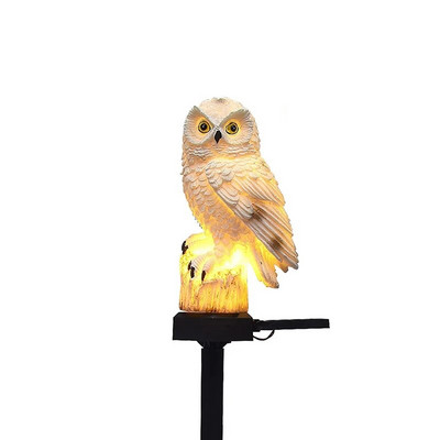 Lumină solară de grădină Decor exterior Bufniță din rășină Lumină LED solară cu țăruș Animal Lumină impermeabilă pentru decorarea gardului cu flori