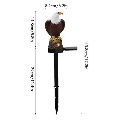 Lumină solară de grădină Decor exterior Bufniță din rășină Lumină LED solară cu țăruș Animal Lumină impermeabilă pentru decorarea gardului cu flori