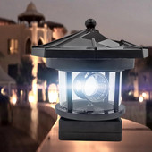 Far Lumină solară LED, practică, durabilă, multifuncțională, clasică, decor de gard, fară cu senzor inteligent, lampă cu fascicul rotativ