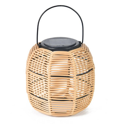 Päikeseenergia aiavalgus maalähedane käsitsi kootud PE-rotangist lamp Päikeseenergial töötav ripplatern sisehoovi maastikuaia kaunistamiseks