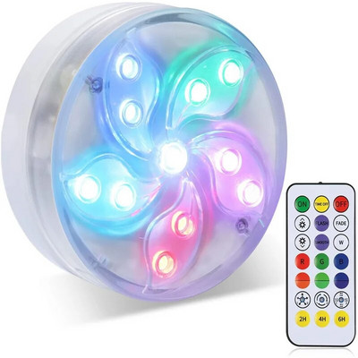 Nouă lumină LED pentru acvariu cu telecomandă, culoare RGB, LED intermitent, pentru acvariu, cu telecomandă fără fir, pentru scufundări pentru piscină