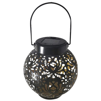 Lampă solară clasică cu LED-uri de fier, lanternă goală, lampă solară impermeabilă, decor în aer liber, lampă cu proiector pentru curte