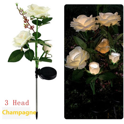 Lampă de gazon cu trandafiri cu energie solară, grădină, balcon, acasă, dormitor, lampă de masă decorativă cu trandafiri, plante artificiale, ghiveci de flori