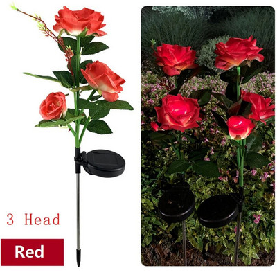 Lampă de gazon cu trandafiri cu energie solară, grădină, balcon, acasă, dormitor, lampă de masă decorativă cu trandafiri, plante artificiale, ghiveci de flori