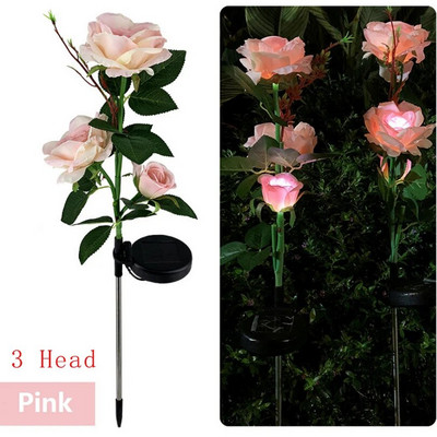 Lampă de gazon cu trandafiri cu energie solară, grădină, balcon, acasă, dormitor, lampă de masă decorativă cu trandafiri, plante artificiale, ghiveci de flori