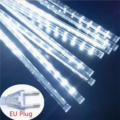 30cm 8 vamzdeliai 192 LED meteoro dušo lietaus žibintai, vandeniui atsparūs varveklio sniego krintantys lietaus lašai kaskadiniai žibintai Kalėdų atostogoms