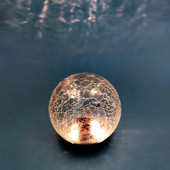 Lumini solare cu bile în aer liber, impermeabile, LED, glob de sticlă crăpat, lumini la sol cu energie solară pentru curte, iarbă, decor peisaj de Crăciun