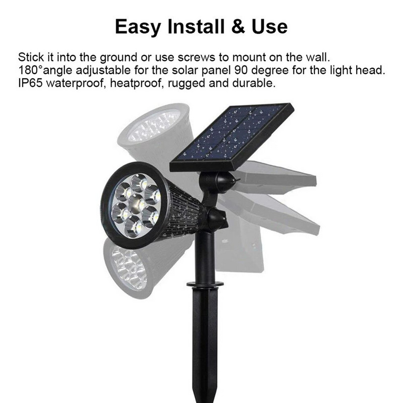 Lauko vandeniui atsparūs saulės spindulių prožektoriai Šiltai balti medžiai šaudantys kraštovaizdžio šviestuvai Sodas Atsparūs lietui veja Led antžeminės kištukinės lempos