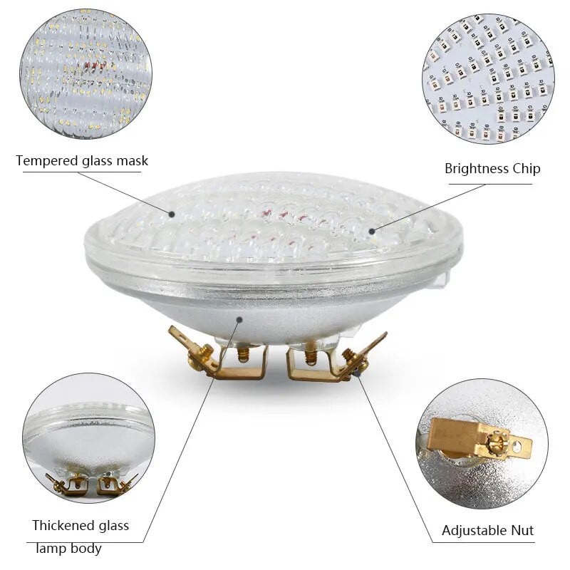 PAR36 12V LED zemūdens lampa aukstā/siltā/sarkanā ūdensnecaurlaidīgā baseina apgaismojuma motociklu apgaismojuma ainava dārza baseina āra gaismas 5W 7W