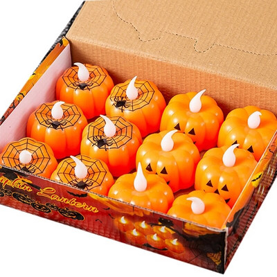 12 tk kõrvitsa küünlavalgus Halloweeni peotarbed LED lambid laterna kaunistused T5EF