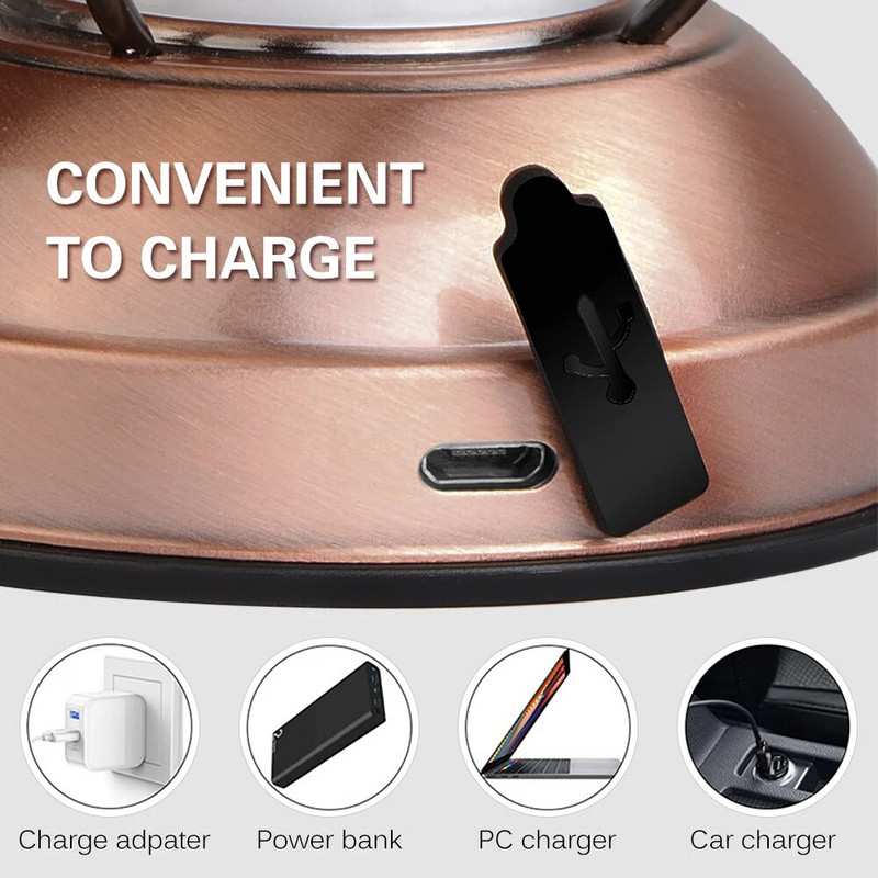 Μίνι κρεμαστό φανάρι κάμπινγκ C2 με 2 λειτουργίες φωτισμού Ανθεκτικό σε νερό USB Φωτιστικό κήπου Φωτιστικό κήπου Αυλή Κάμπινγκ Φανάρι εξωτερικού χώρου