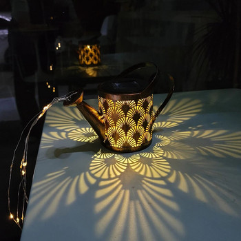 Слънчеви лейки Светлини Градинска художествена куха декоративна лампа Външна LED нишка Светлина Вътрешен двор Пътека Водоустойчиви фенери