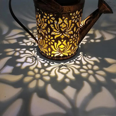 Saules lejkannas gaismas dārza mākslas dobu dekoru lampa āra LED stīgu gaismas iekšpagalma celiņa celiņa ūdensizturīgas laternas