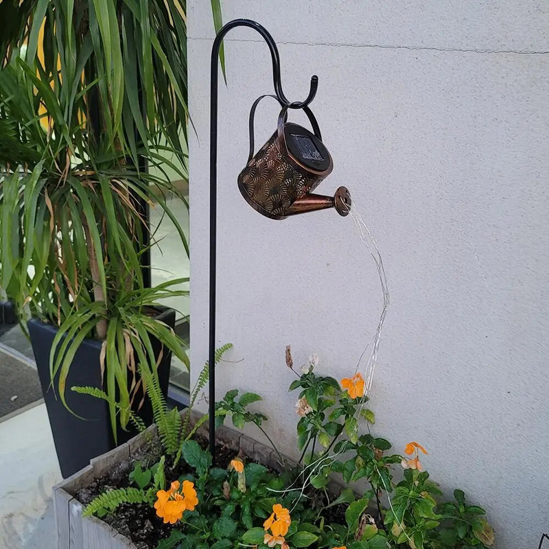 Saules lejkannas gaismas dārza mākslas dobu dekoru lampa āra LED stīgu gaismas iekšpagalma celiņa celiņa ūdensizturīgas laternas