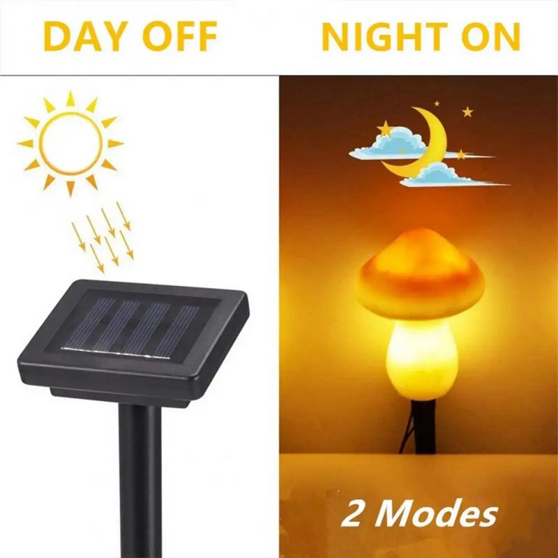 Σχήμα μανιταριού Solar Light Εξωτερικού εδάφους Landscape Stake Light Δημιουργικό αδιάβροχο φωτιστικό κήπου LED με ηλιακή ενέργεια