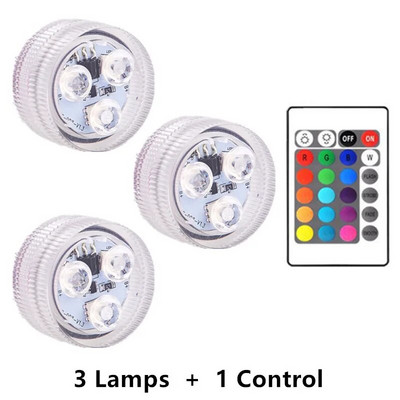 3 LED-uri cu telecomandă IR pentru scufundări Lumină subacvatică IP68 Lumină submarină rezistentă la apă Lampă plutitoare pentru piscină Lumini de grădină