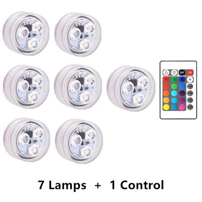 3 LED-uri cu telecomandă IR pentru scufundări Lumină subacvatică IP68 Lumină submarină rezistentă la apă Lampă plutitoare pentru piscină Lumini de grădină