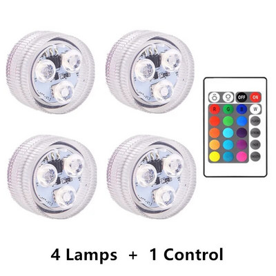 3 LED-uri cu telecomandă IR pentru scufundări Lumină subacvatică IP68 Lumină submarină rezistentă la apă Lampă plutitoare pentru piscină Lumini de grădină