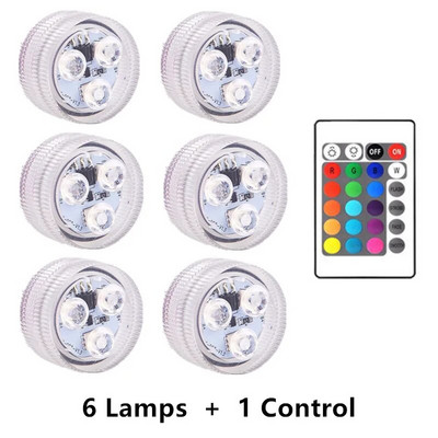 3 LED-uri cu telecomandă IR pentru scufundări Lumină subacvatică IP68 Lumină submarină rezistentă la apă Lampă plutitoare pentru piscină Lumini de grădină