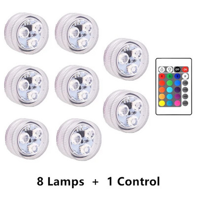 3 LED-uri cu telecomandă IR pentru scufundări Lumină subacvatică IP68 Lumină submarină rezistentă la apă Lampă plutitoare pentru piscină Lumini de grădină