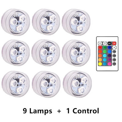 3 LED-uri cu telecomandă IR pentru scufundări Lumină subacvatică IP68 Lumină submarină rezistentă la apă Lampă plutitoare pentru piscină Lumini de grădină