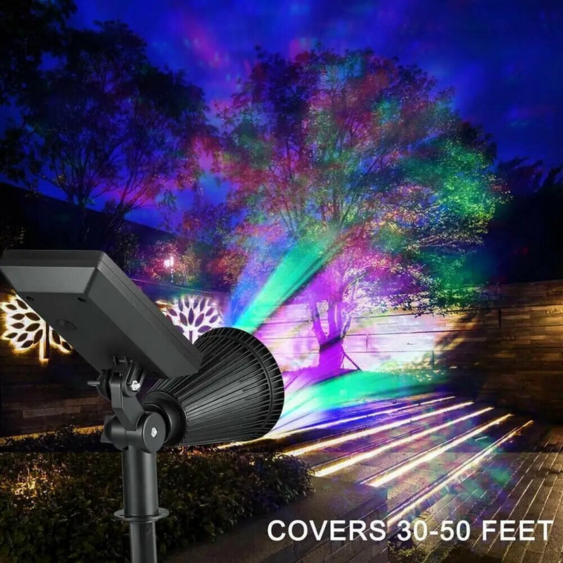 4 LED-i päikesepatareiga maastikuprožektorit värvimuutusega RGB päikeseprožektorid IP65 veekindel turvavalgusti aiahoovi jaoks