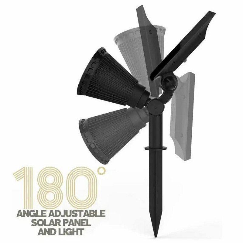 4 LED-i päikesepatareiga maastikuprožektorit värvimuutusega RGB päikeseprožektorid IP65 veekindel turvavalgusti aiahoovi jaoks