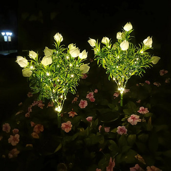 Ηλιακά λουλούδια Εξωτερικά Φωτιστικά γκαζόν κήπου IP65 Αδιάβροχα ηλιακά φωτιστικά εξωτερικού χώρου Χρωματιστά φωτιστικά μονοπατιού για διακόσμηση αίθριου διακοπών