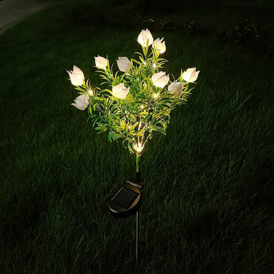 Lumini solare cu flori de exterior pentru grădină, IP65, lumină solară, impermeabilă, în aer liber, lămpi colorate pentru trasee, pentru decor de vacanță în curte