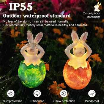 Led Garden Solar Lights Cartoon Rabbit Shape Pathway Εξωτερικά φώτα πασσάλων για αίθριο Εξωτερική βίλα κήπου Διακόσμηση γκαζόν