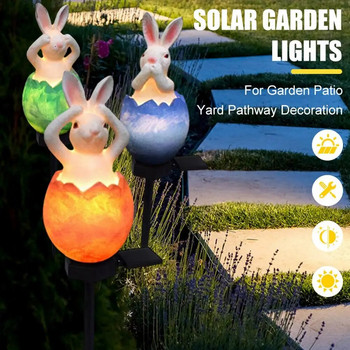 Led Garden Solar Lights Cartoon Rabbit Shape Pathway Εξωτερικά φώτα πασσάλων για αίθριο Εξωτερική βίλα κήπου Διακόσμηση γκαζόν