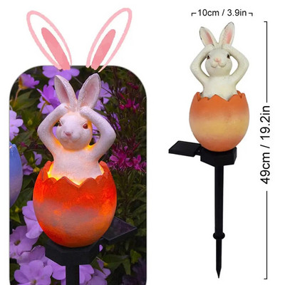 Lumini solare de grădină cu LED-uri în formă de iepure de desene animate Calea în aer liber țăruș lumini pentru patio, grădină în aer liber, vilă, decorare gazon