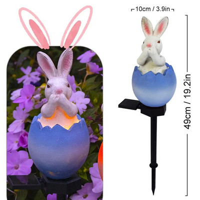 Lumini solare de grădină cu LED-uri în formă de iepure de desene animate Calea în aer liber țăruș lumini pentru patio, grădină în aer liber, vilă, decorare gazon