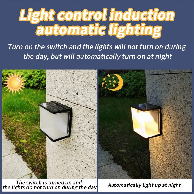Ηλιακά φωτιστικά LED για εξωτερικούς χώρους IP65 Αδιάβροχο ανθρώπινο σώμα επαγωγής Αυτόματο σε ηλιακό φωτιστικό τοίχου για σκάλα βεράντας πίσω αυλής