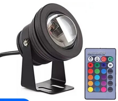 Lumini subacvatice de culoare RGB DC 12V 10W Lampă de iluminat pentru rezervor de pește în aer liber IP68 + telecomandă cu 24 taste pentru piscine piscine