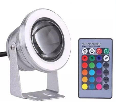 DC 12V 10W RGB värvilised veealused tuled õues akvaariumi valgustus lamp IP68 + 24klahvi kaugjuhtimispult Piscina basseinide jaoks