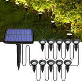 Lumină solară 10 în 1 Lumini RGB în aer liber Lămpi solare de gazon rezistente la apă Lumină cu energie solară pentru decorarea căii de grădină a piscinei