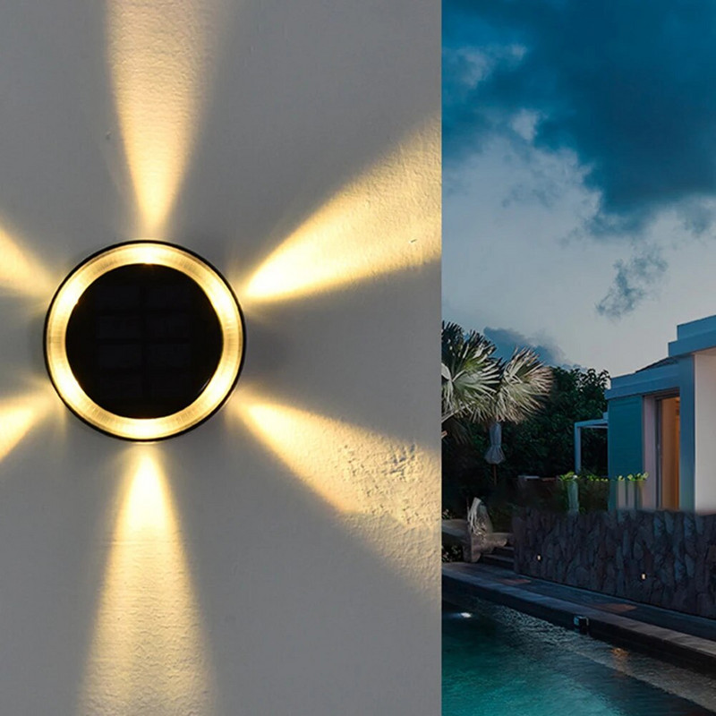 4 ΤΕΜ Ηλιακό φως εδάφους 6LED Φωτιστικό γκαζόν για υπαίθρια αδιάβροχη διακόσμηση κήπου Pathway Patio Landscape Disorder