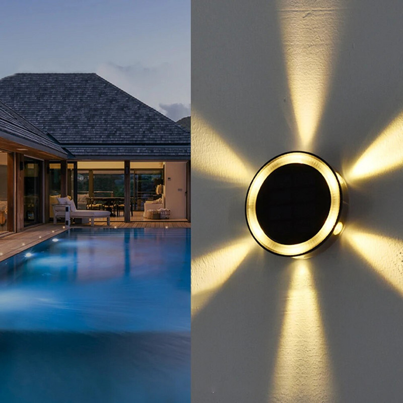 4 ΤΕΜ Ηλιακό φως εδάφους 6LED Φωτιστικό γκαζόν για υπαίθρια αδιάβροχη διακόσμηση κήπου Pathway Patio Landscape Disorder