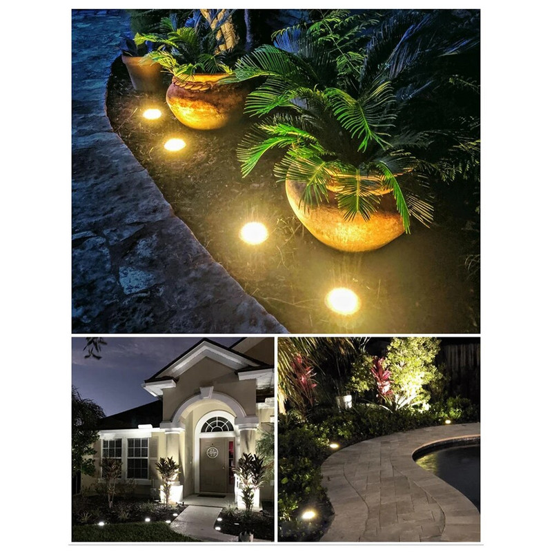 4 ΤΕΜ Ηλιακό φως εδάφους 6LED Φωτιστικό γκαζόν για υπαίθρια αδιάβροχη διακόσμηση κήπου Pathway Patio Landscape Disorder